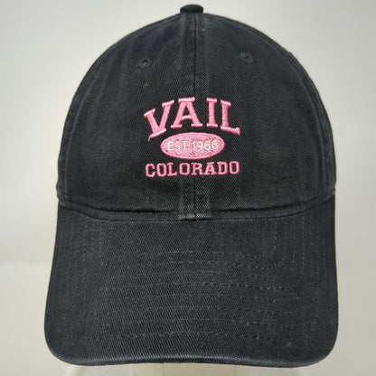 Legacy Baseball Cap Black One Size Vail Colorado Pink Embroidered Travel Hat