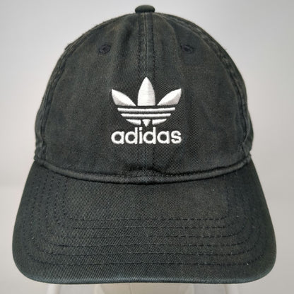 adidas Baseball Cap Black One Size Trefoil Embroidered Logo Slideback Cotton Hat