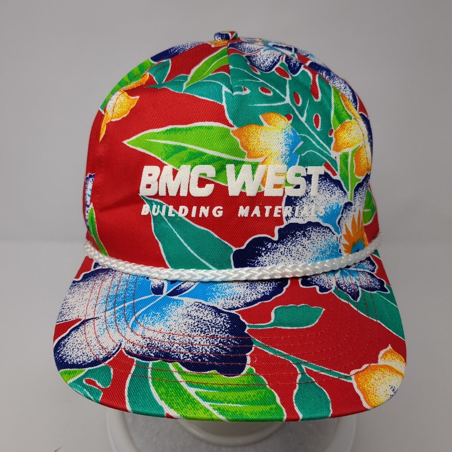 BMC West Building Materials Snapback Hat Multicolor OS Adjustable Floral Rope