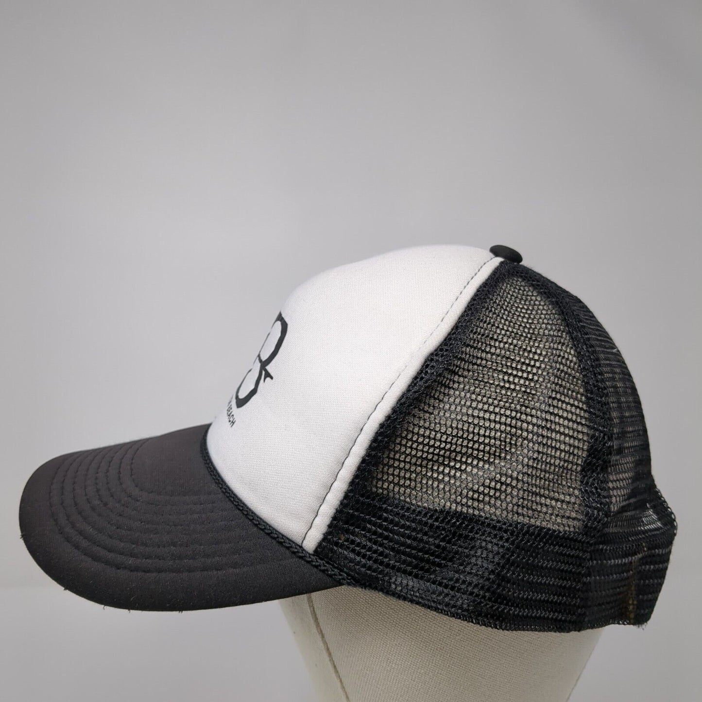 Huntington Beach Snapback Rope Trucker Hat Black One Size Mesh Back