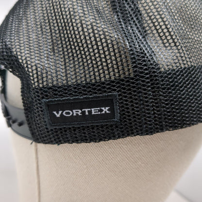 Vortex Snapback Trucker Hat Black OSFM Adjustable Mesh Back Vented Holes