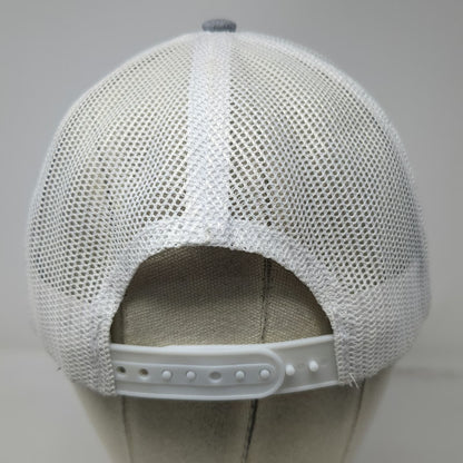 Ivory Headwear Simplot Gray White Yellow Trucker Hat One Size Mesh Snapback Cap