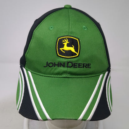 John Deere Baseball Cap Green One Size Mesh Back Contrast Piping Strapback Hat