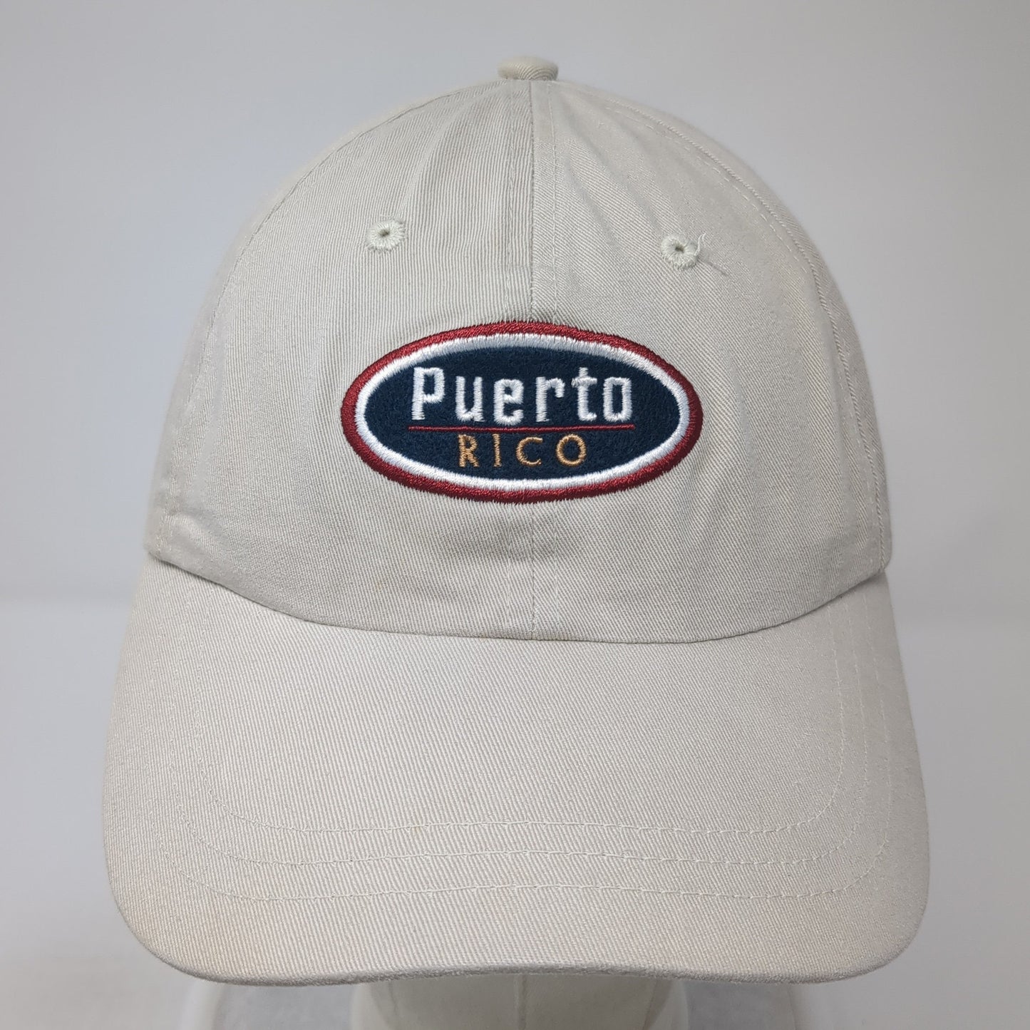 Puerto Rico Slideback Hat Beige One Size Adjustable Embroidered Ahead
