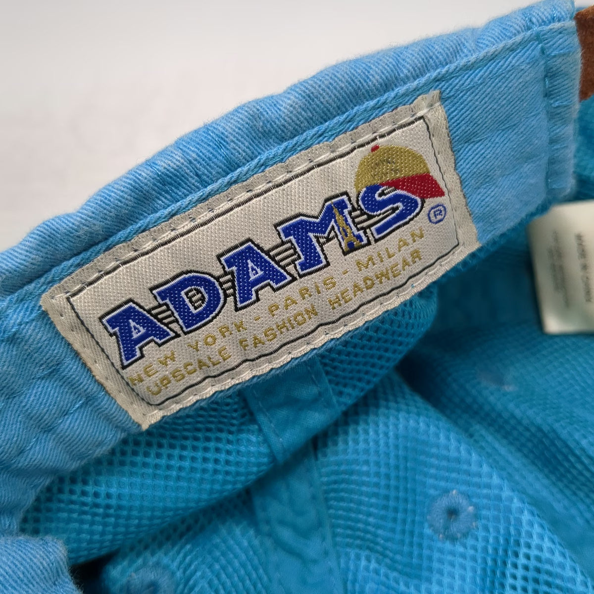 Adams Baseball Cap Blue OSFM Nashville Embroidery Leather Slideback Strap Hat