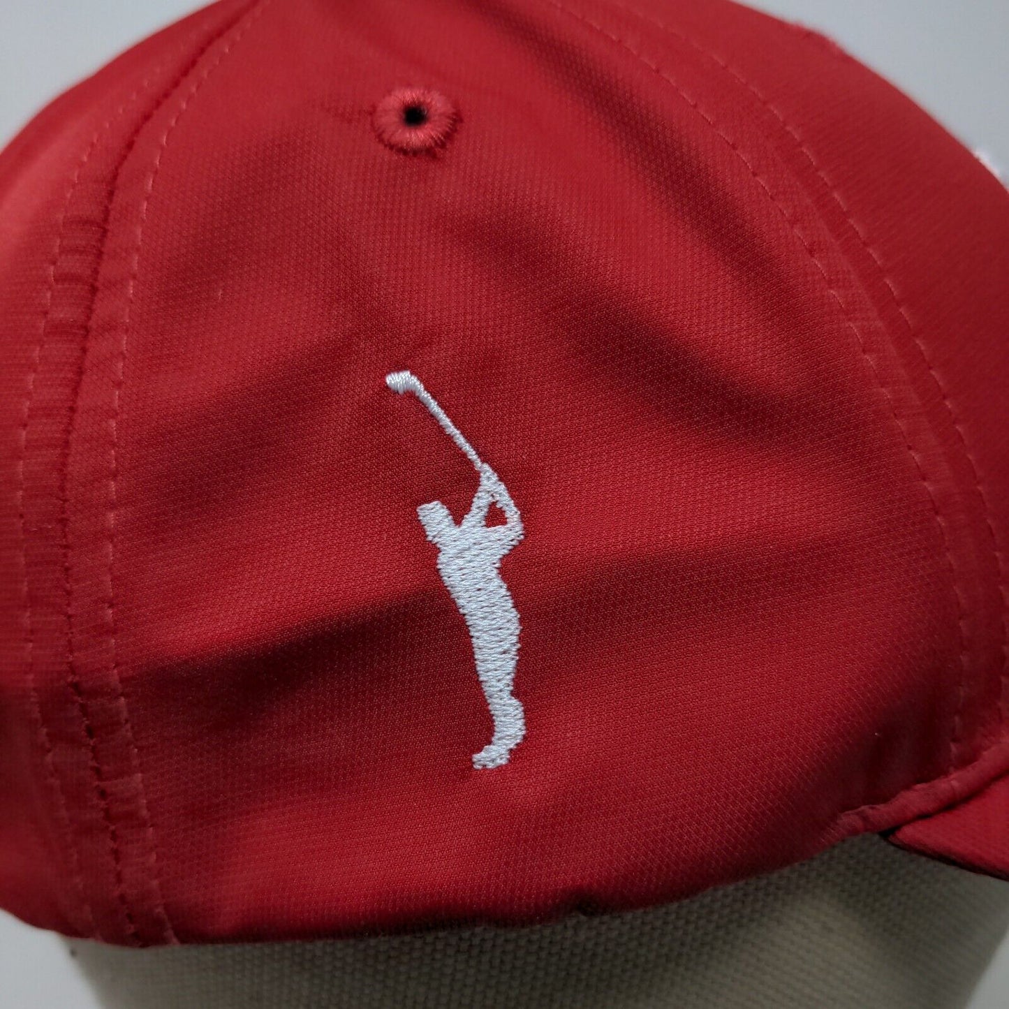 Ahead Men's Strapback Hat Red Adjustable Embroidered Umbrella Logo Polyester