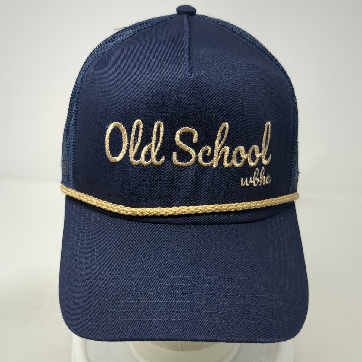 Otto Trucker Hat Blue Gold One Size Old School Embroidery Rope Mesh Back Cap