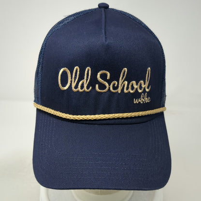 Otto Trucker Hat Blue Gold One Size Old School Embroidery Rope Mesh Back Cap
