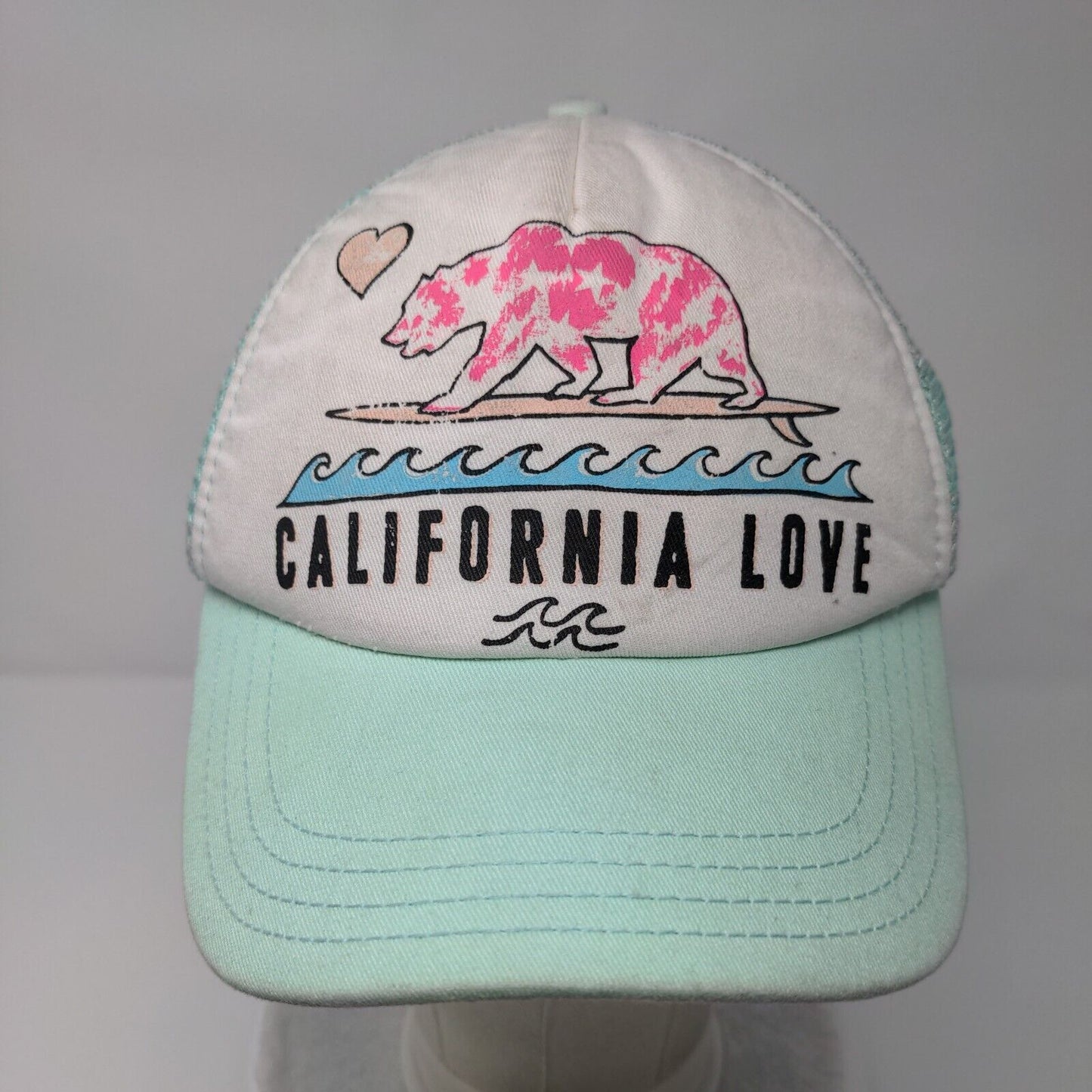 California Love Snapback Trucker Hat Greenish-Blue One Size Mesh Back Billabong