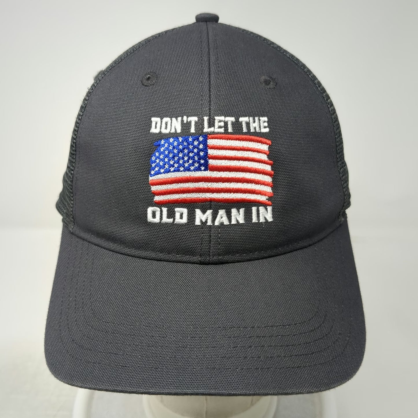 Carhartt Trucker Hat Gray One Size American Flag Snapback Graphic Mesh Hat