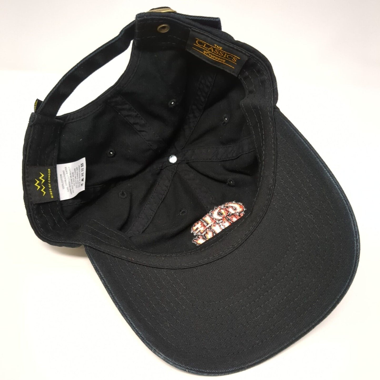 Birds of Condor Slideback Hat Black Embroidered Golf Sux Logo 100% Cotton