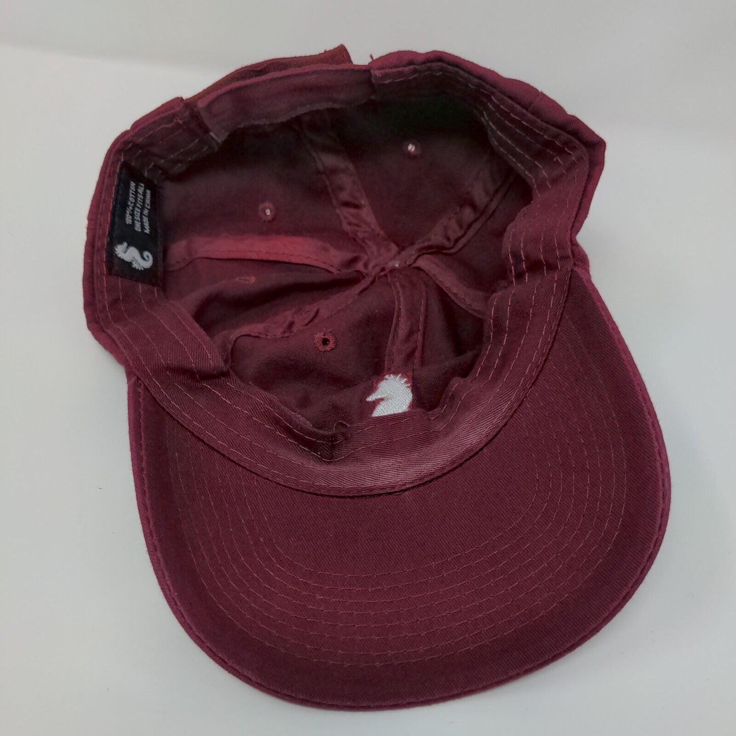 Sunny Co. Seahorse Strapback Hat Red OSFA Adjustable Embroidered