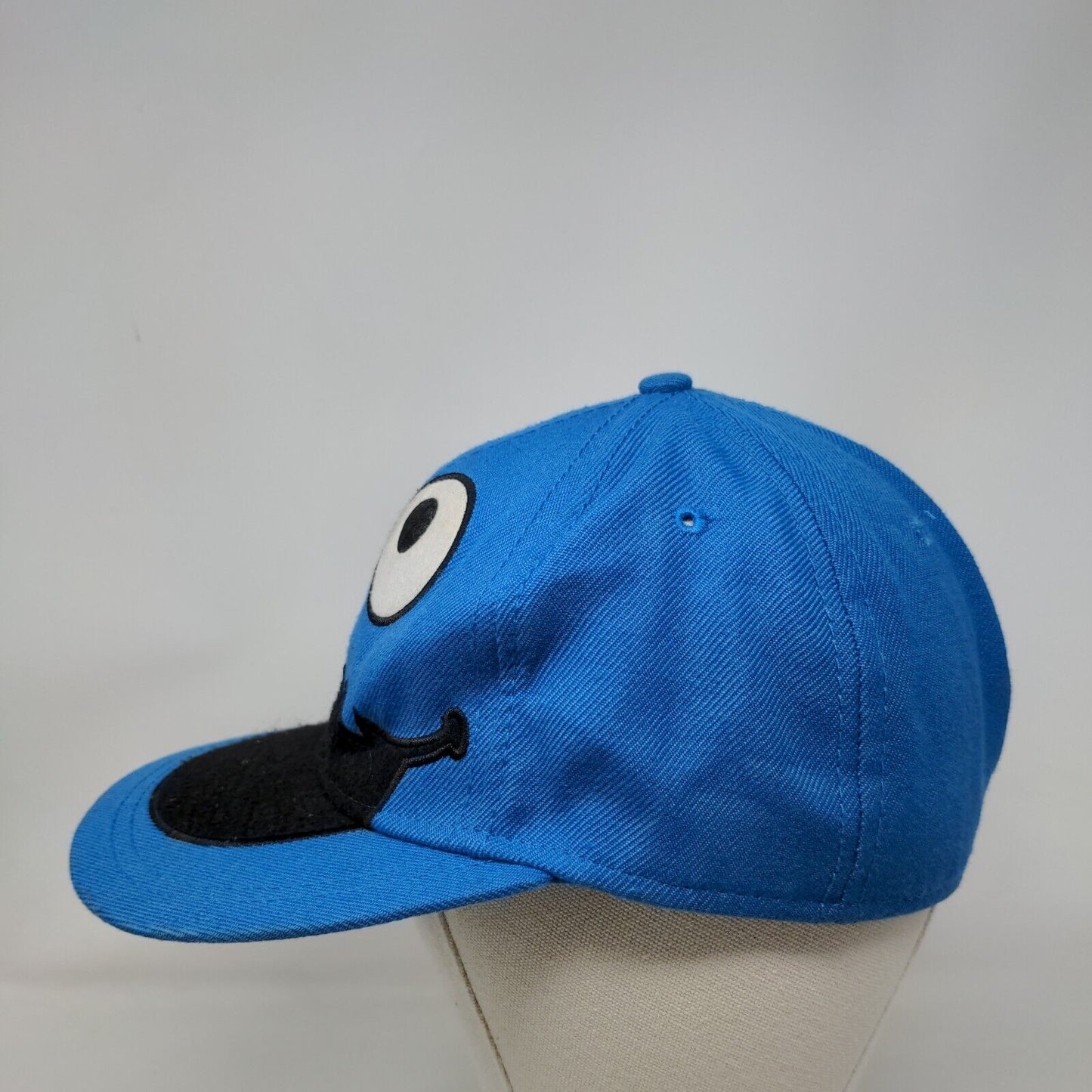 Sesame Street Cookie Monster Fitted Hat Blue S-M Embroidered 6 Panel