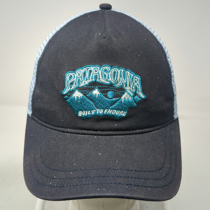 Patagonia Trucker Hat Blue One Size Snapback Built To Endure Mountains Mesh