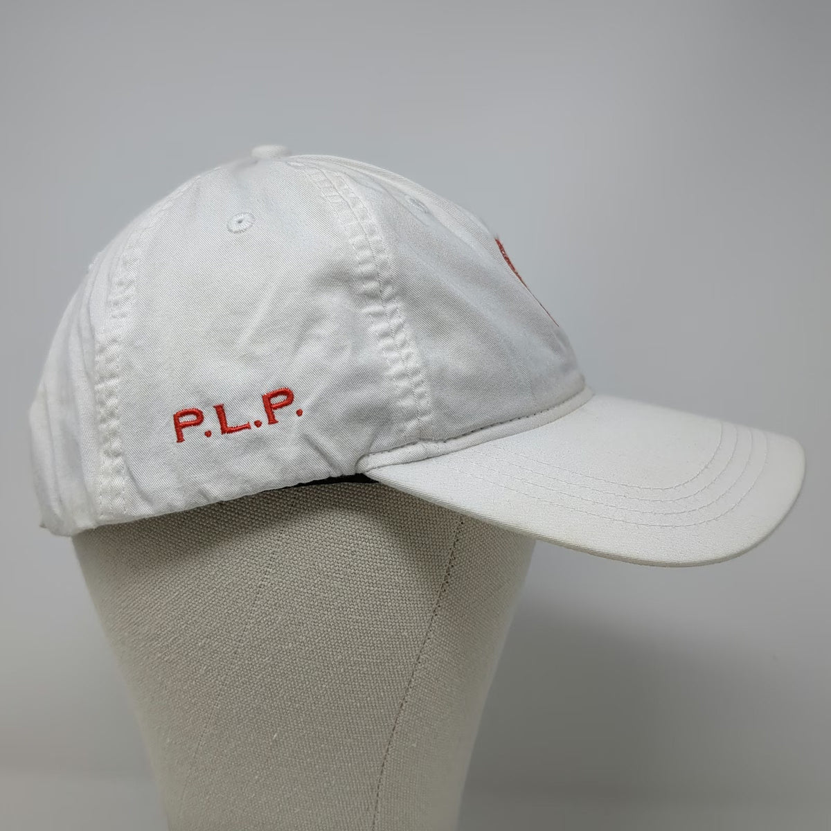 The Game Baseball Cap White OSFM Pine Tree P.L.P. Embroidered Logo Hat Cotton
