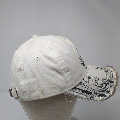 The Alabama Girl Slideback Hat White One Size Adjustable Distressed Rhinestone