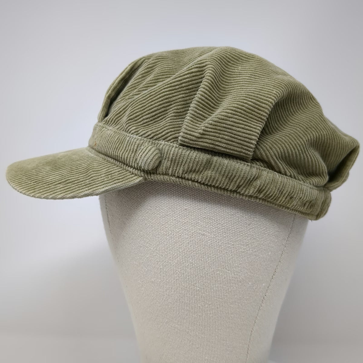 Pistil Army Cap Green One Size Cotton Corduroy Striped Lining Cadet Comfort Hat