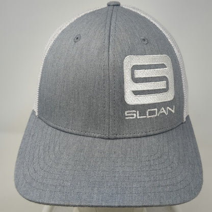 Richardson Baseball Cap Gray White M Mesh Back Stretch Fit Sloan Structured Hat