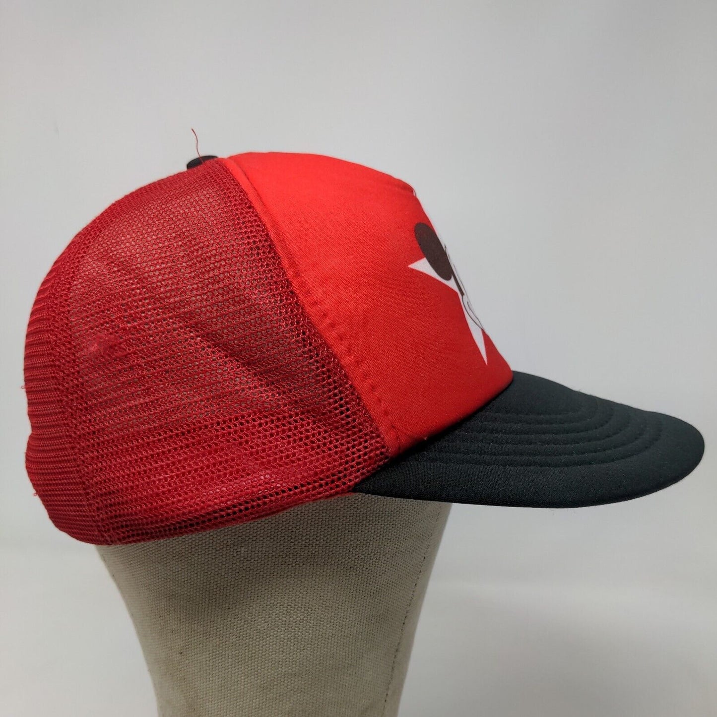 Disney Men's Snapback Mesh Back Hat Red Size OSFA Vintage Mickey Mouse Club