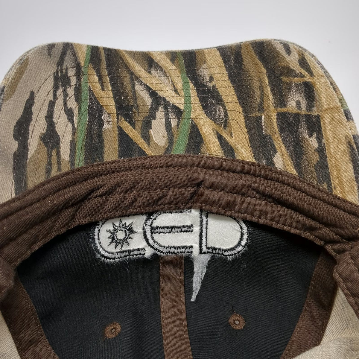 KC Caps Baseball Cap Brown Camo One Size Reed Strapback CED Embroidered Logo Hat