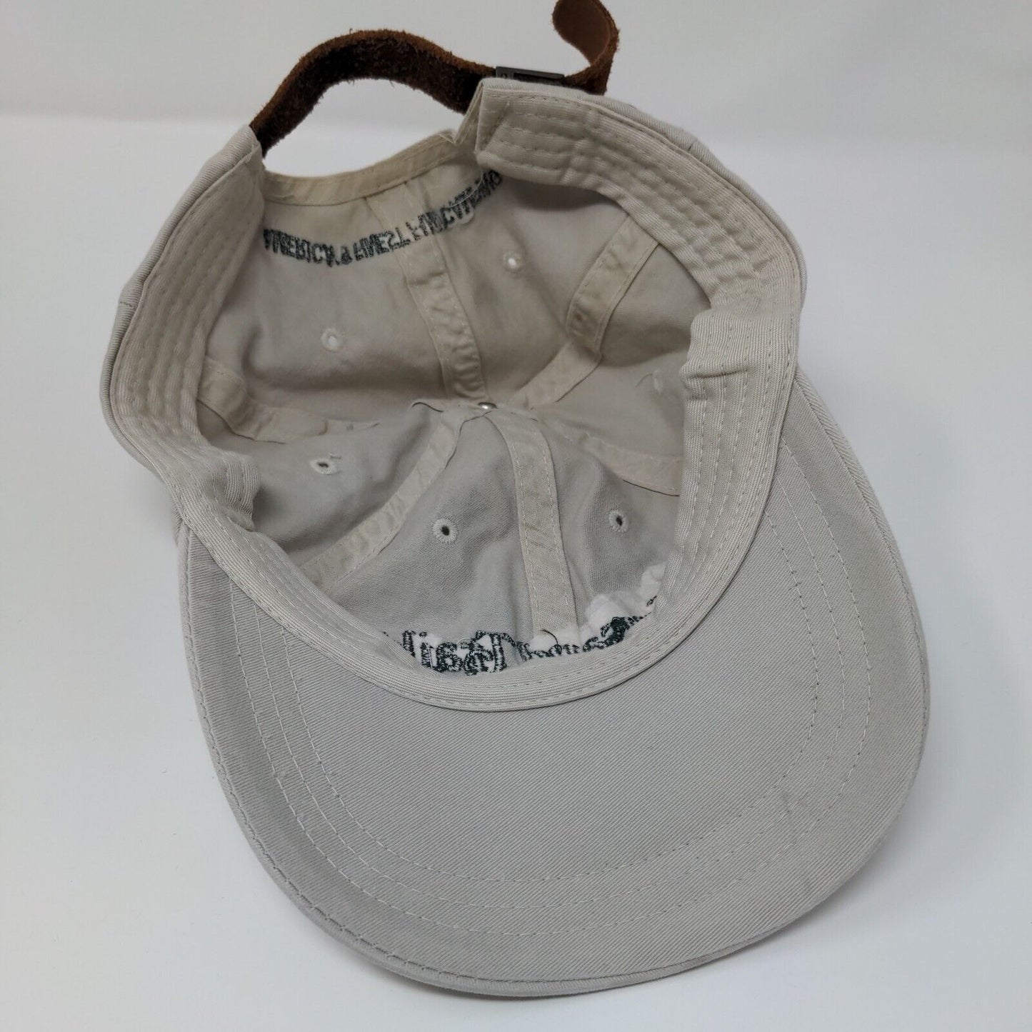 Thousand Trails Slideback Hat Tan OSFA Embroidered Leather Strap