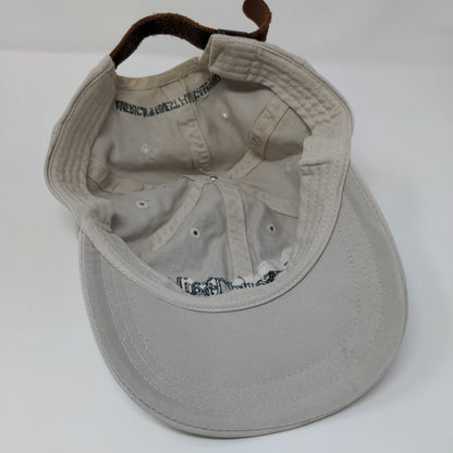 Thousand Trails Slideback Hat Tan OSFA Embroidered Leather Strap