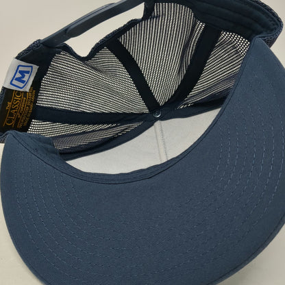 Yupoong Trucker Hat Blue One Size Mygrant Glass Co Patch Mesh Back Snapback