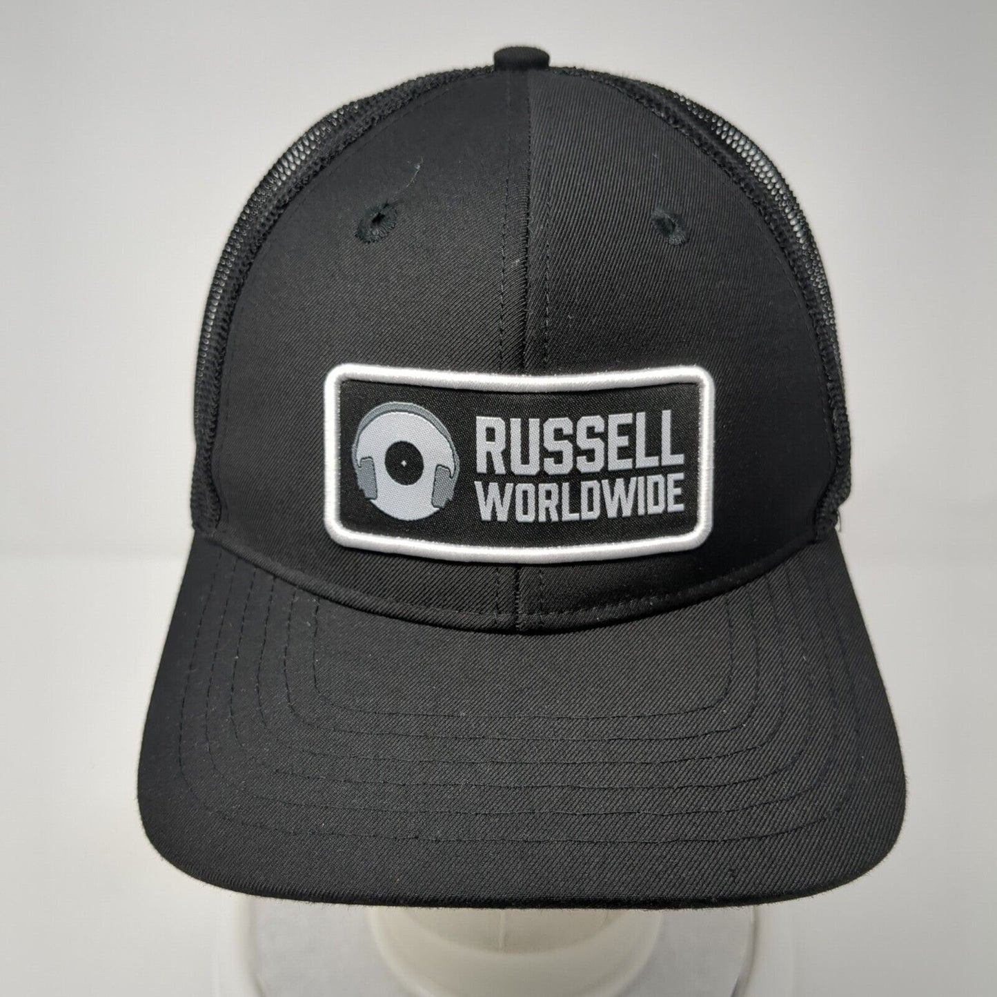 Russell Worldwide Snapback Mesh Back Trucker Hat Black One Size 6 Panel