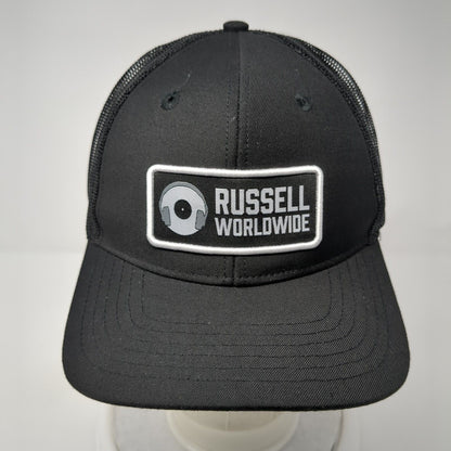 Russell Worldwide Snapback Mesh Back Trucker Hat Black One Size 6 Panel