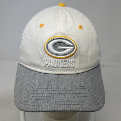 Green Bay Packers NFL Fanatics Trucker Hat White Gray Yellow OSFM Mesh Snapback