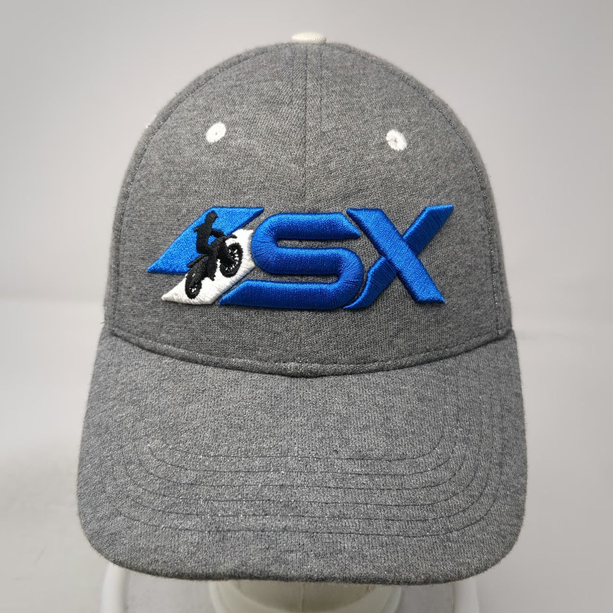 ASX Supercross Baseball Cap Gray One Size Motocross Jersey 3D Embroidery Hat