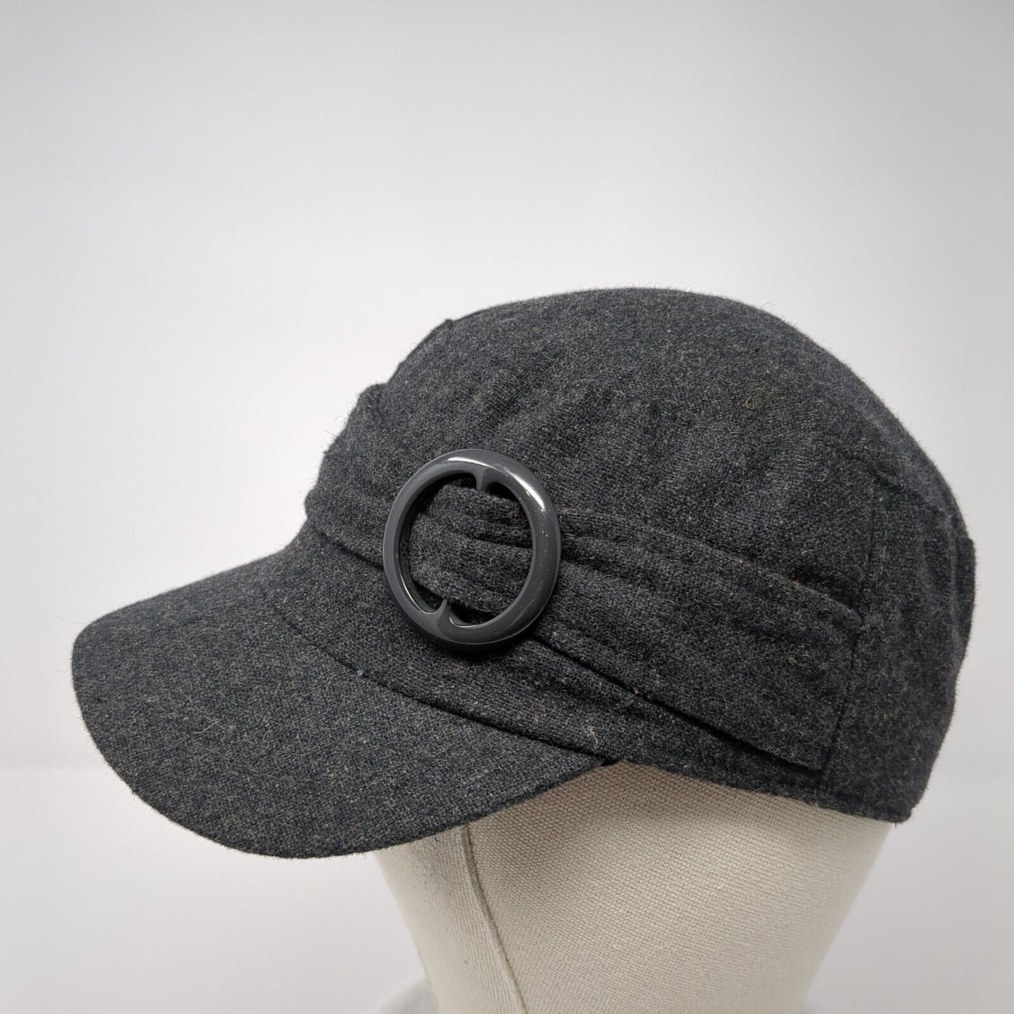 Unbranded Fitted Cadet Army Hat Gray One Size Solid Buckle Outdoor