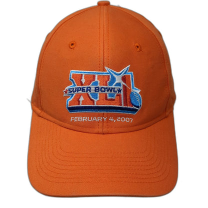Reebok NFL Super Bowl XLI 2007 Orange One Size Baseball Cap Hat Strapback Cotton
