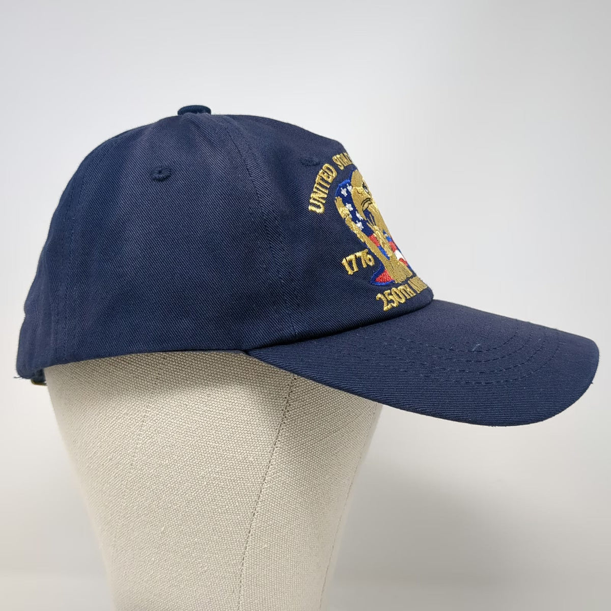 Blue Baseball Cap One Size USA 250th Anniversary Eagle Statue Liberty Hat 1776