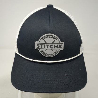 Pacific Headwear Trucker Hat Black One Size Mesh Rope Snapback Stitchx Patch