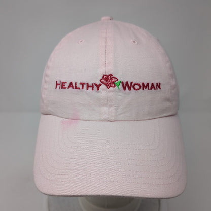 Healthy Woman Slideback Hat Pink One Size Solid Adjustable Embroidered