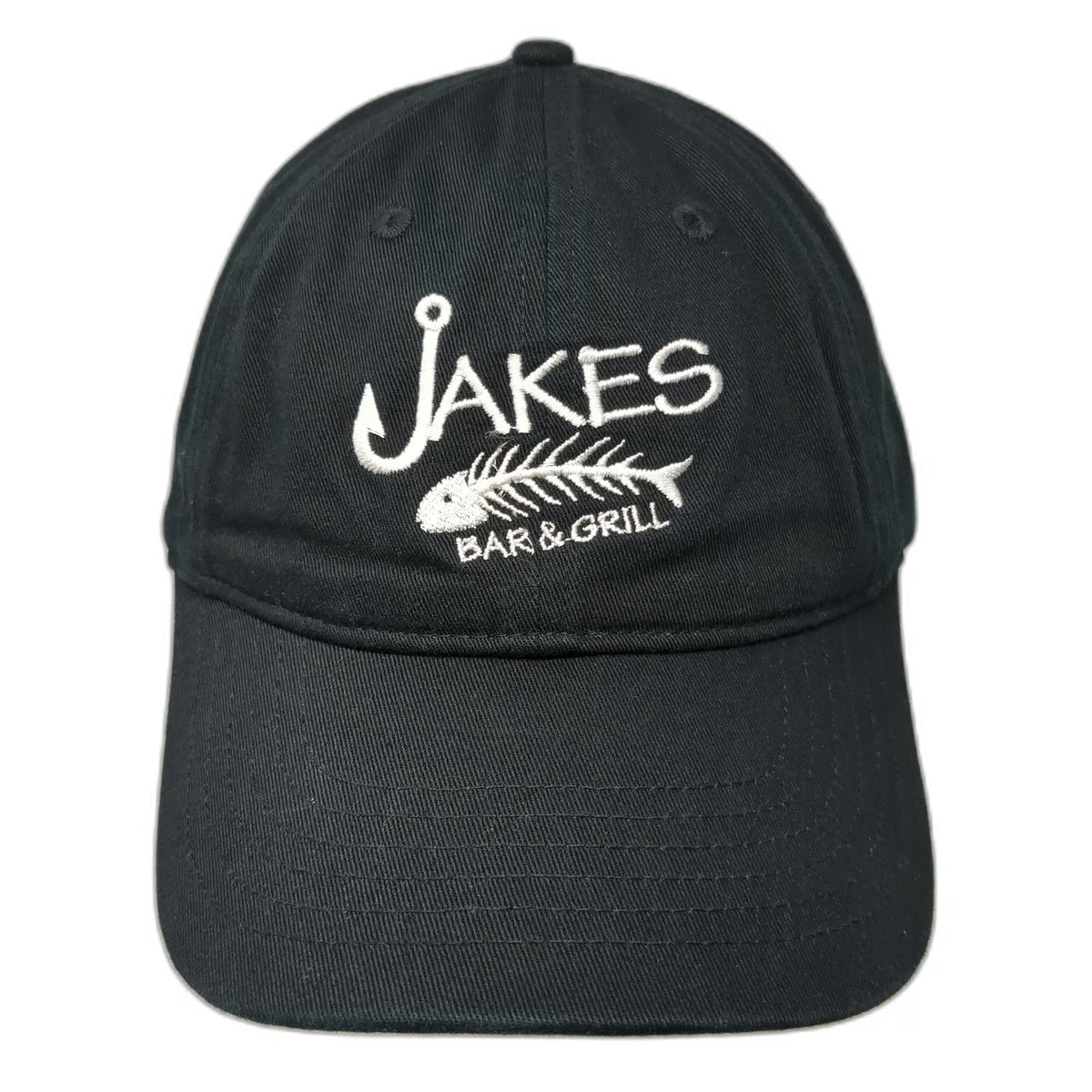 econscious Baseball Cap Black One Size Jakes Bar & Grill Fish Skeleton Hat