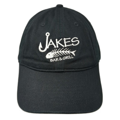 econscious Baseball Cap Black One Size Jakes Bar & Grill Fish Skeleton Hat