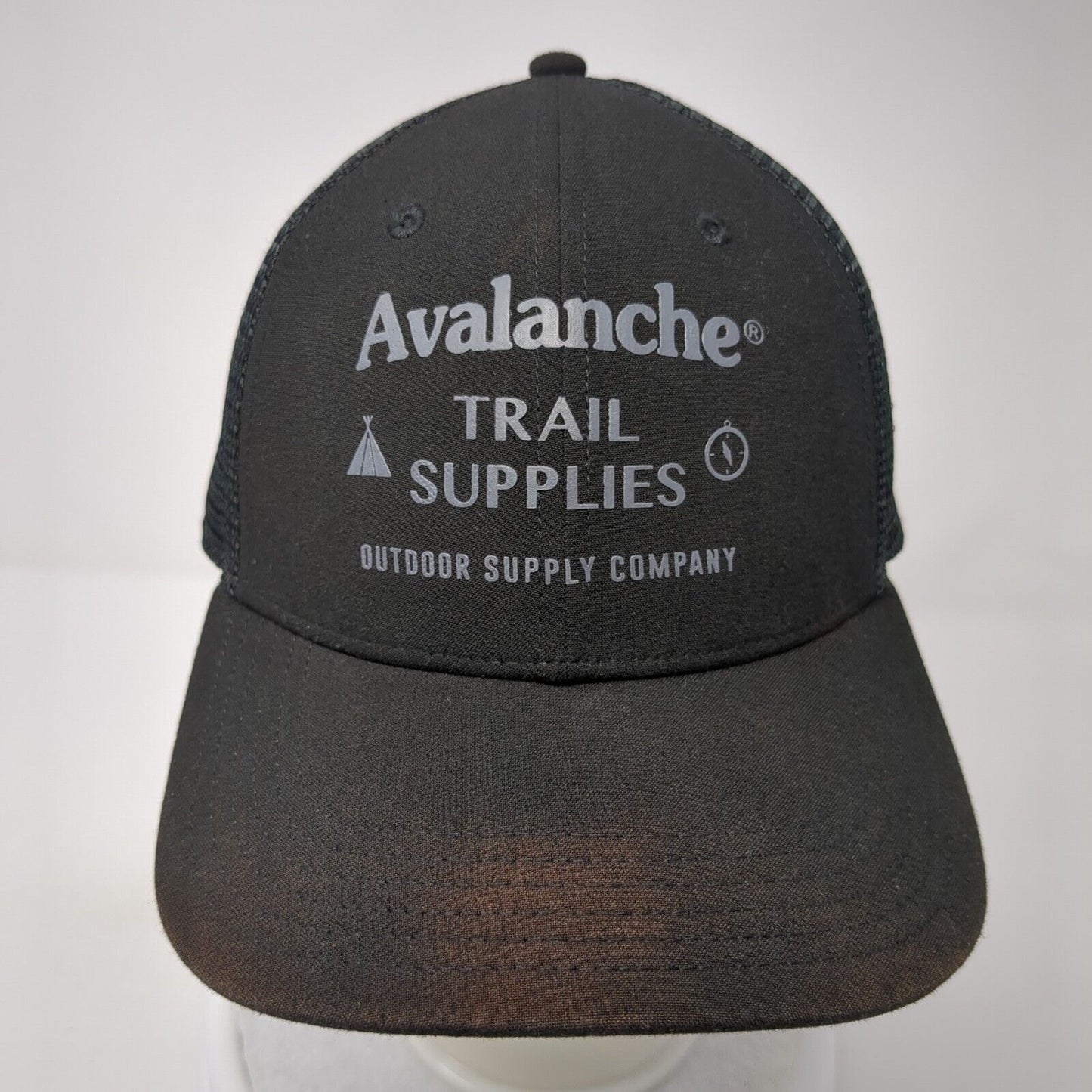 Avalanche Trail Supplies Snapback Trucker Hat Black One Size Mesh Back