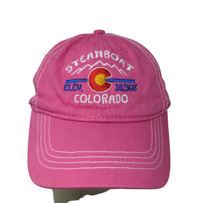 ACE USA Girls Snapback Hat Pink Adjustable Embroidered Steamboat Colorado Cotton