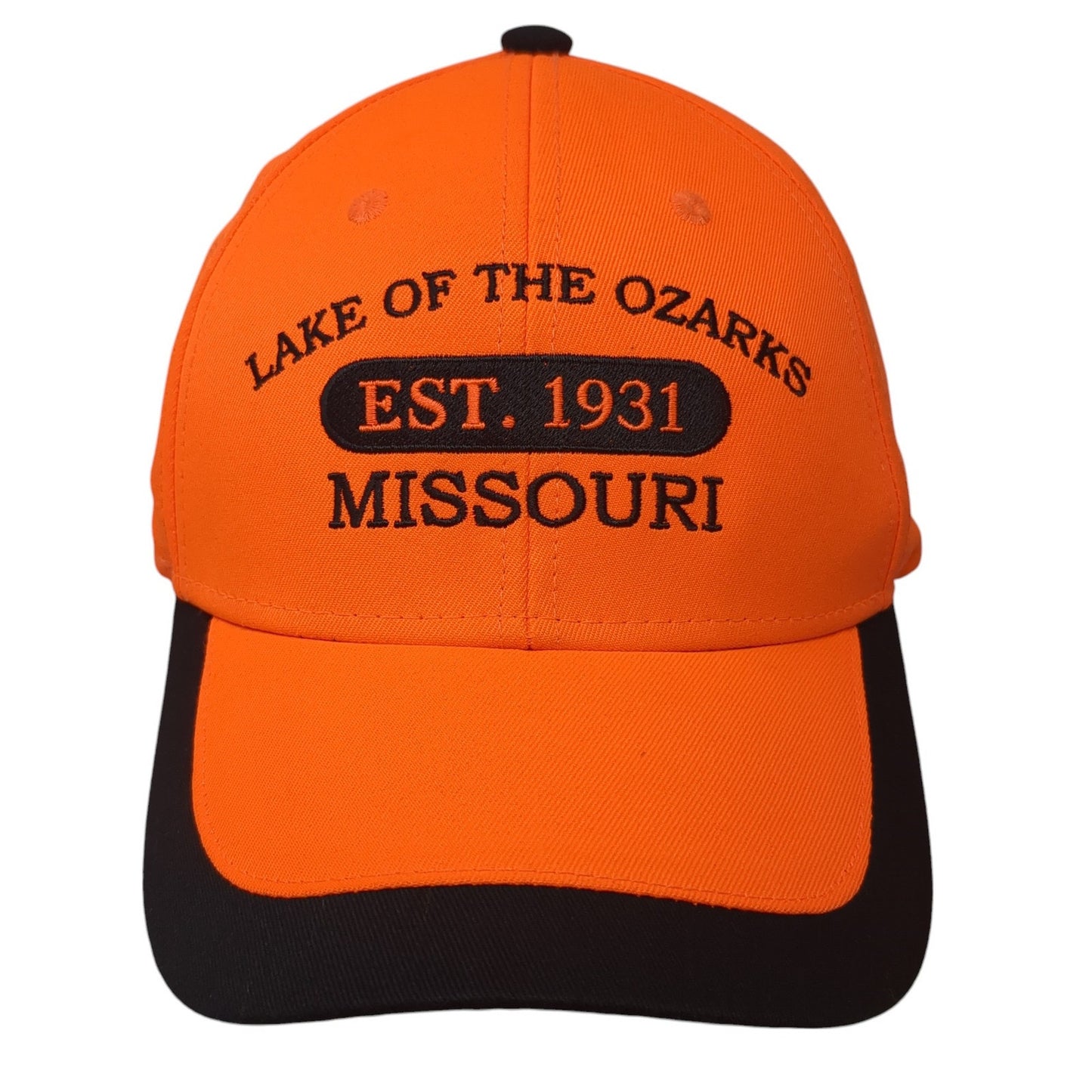 Lake Of The Ozarks Est. 1931 Missouri Baseball Cap Orange OS Adjustable Jacobson