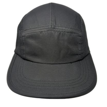 BYLT 5 Panel Black Hat One Size Slideback Laser Cut Mesh Premium Performance Cap