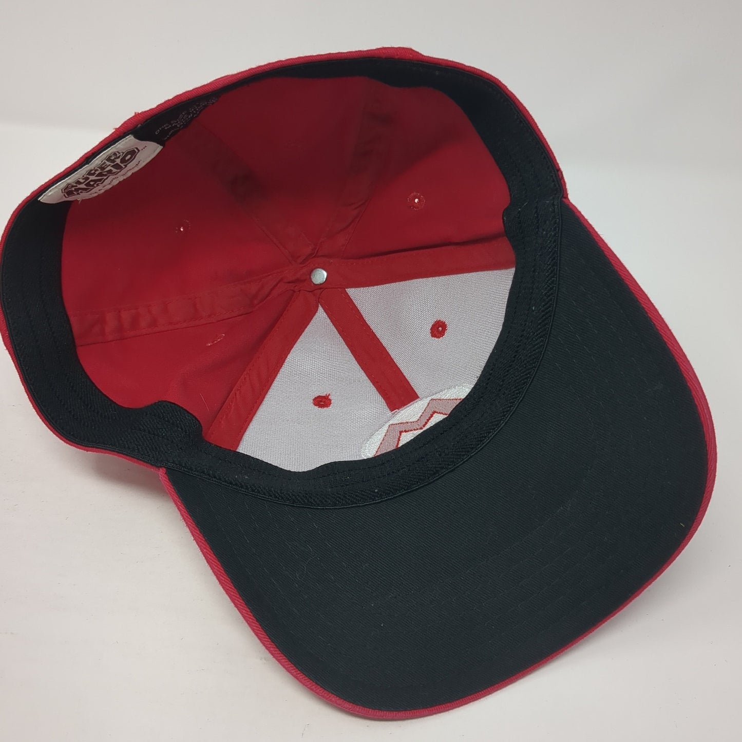 Super Mario Fitted Hat Red One Size Embroidered Logo Solid 6 Panel