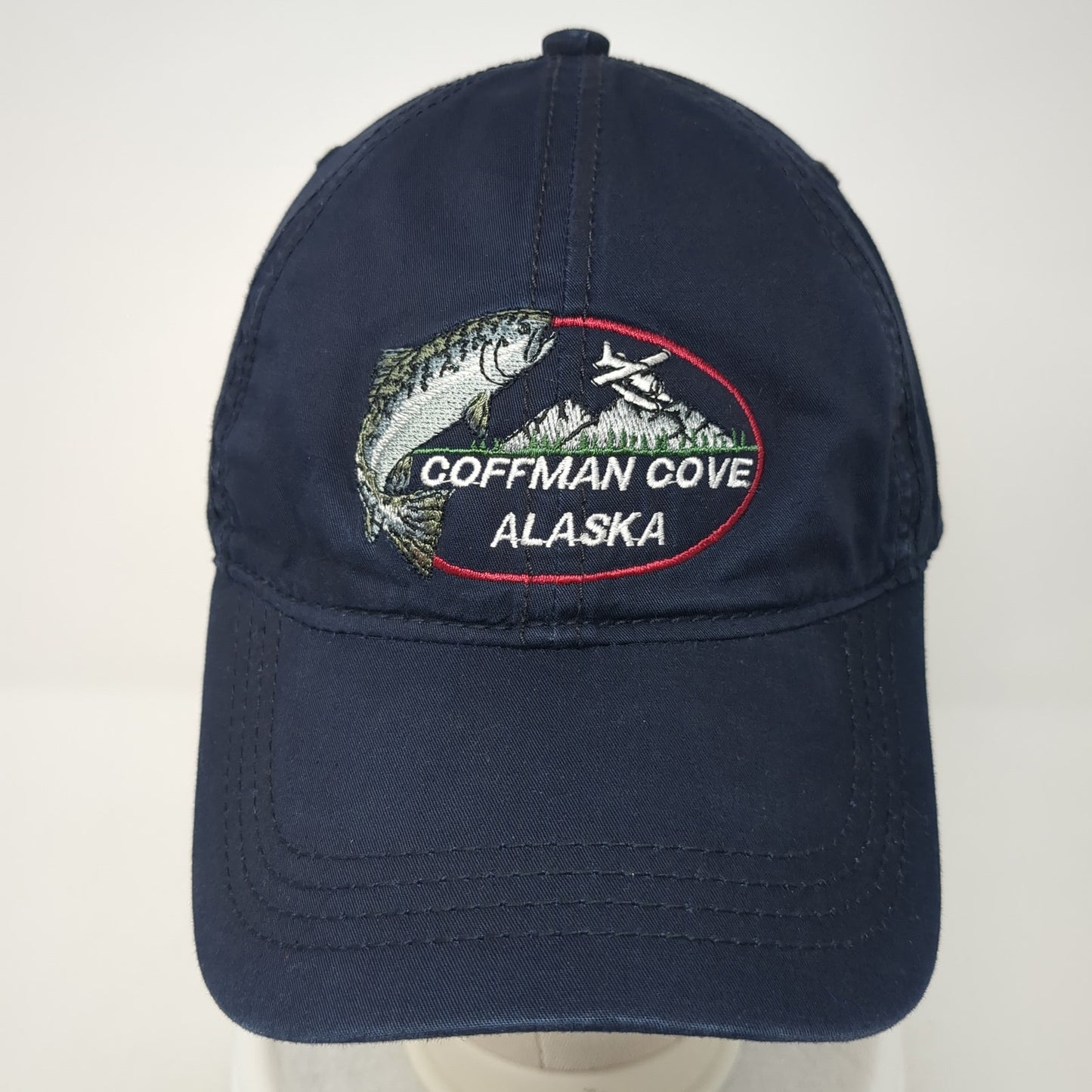 Coffman Cove Alaska Strapback Hat Blue One Size Drift Creek Outdoors