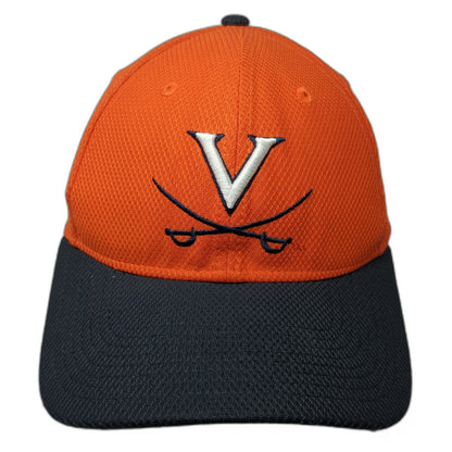 Virginia Cavaliers NCAA New Era Cap Orange Blue White M 39THIRTY Stretch Fit Hat