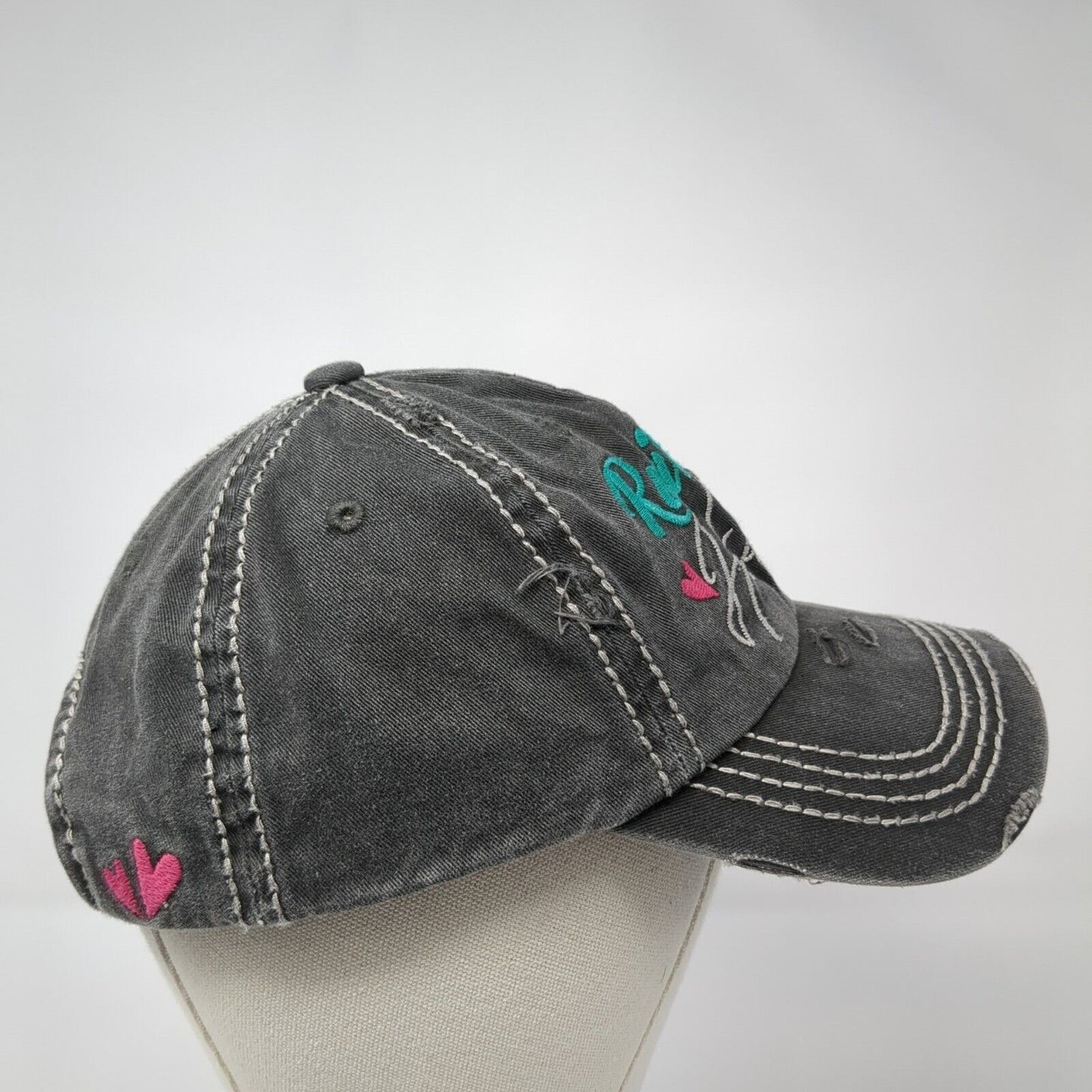 Raising My Herd Strapback Hat Gray One Size KB ETHOS Vintage 6 Panel