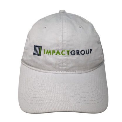 Impact Group Strapback Hat White One Size Adjustable Embroidered Port & Company