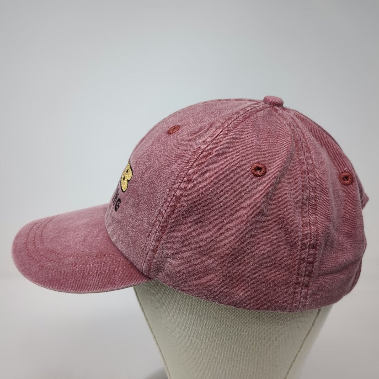 Adams Baseball Cap Red One Size SPB Contracting Slideback Leather Strap Hat