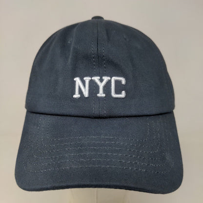 Unbranded Men's Slideback Hat Blue Size 56-60CM Embroidered NYC Logo Cotton