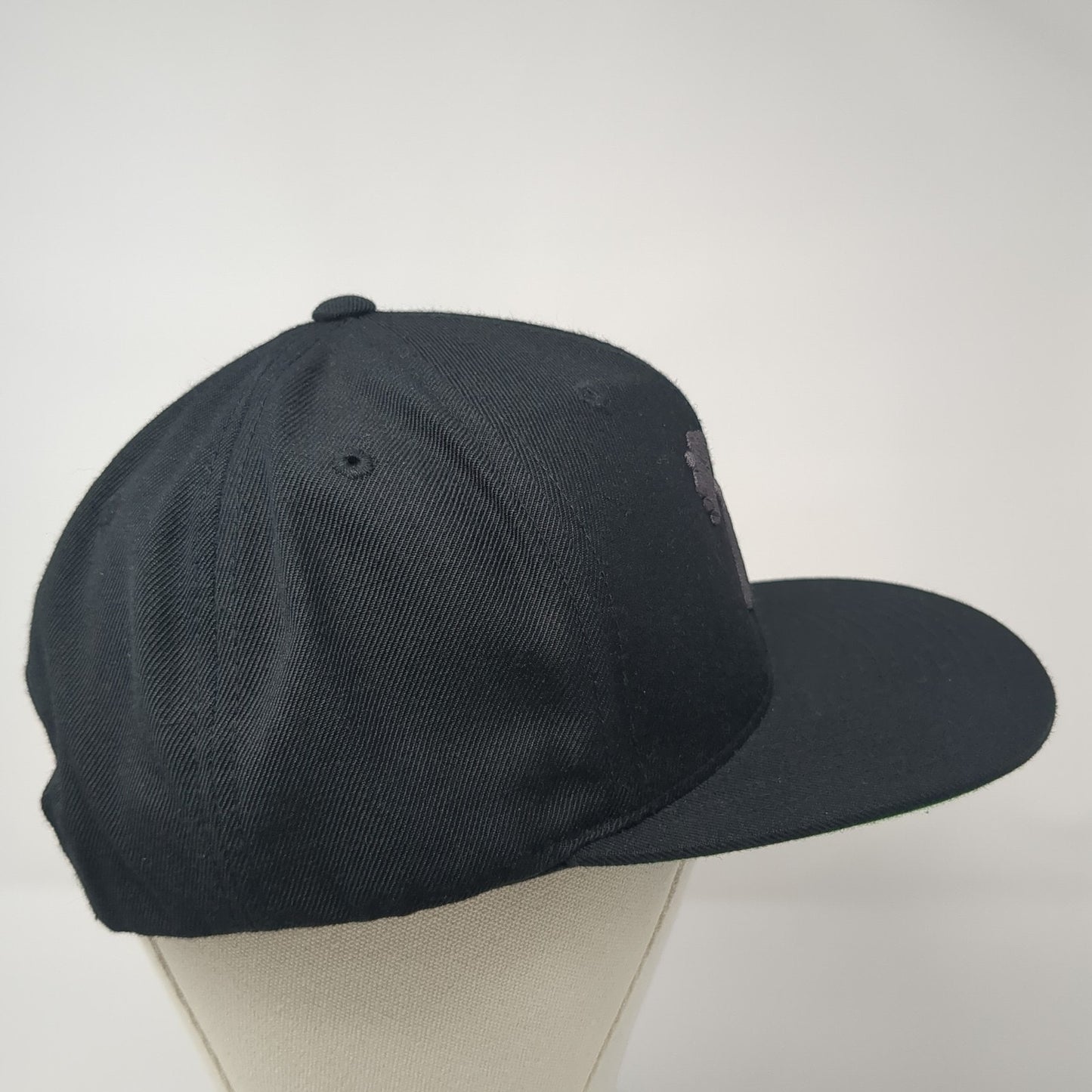 The Classics Yupoong Snapback Hat Black One Size Embroidered Logo